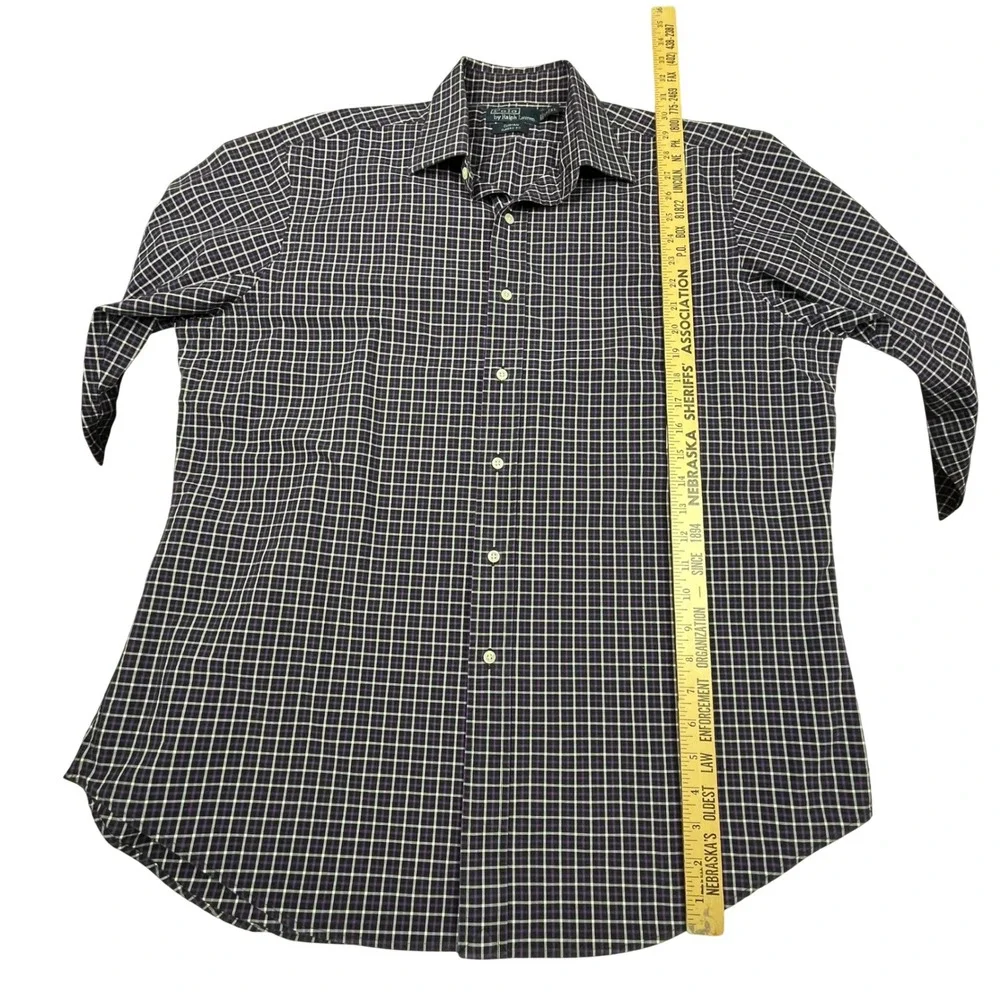 Polo Ralph Lauren EUC Button Down Men's XL Purple Plaid Classic Fit‎ Cotton